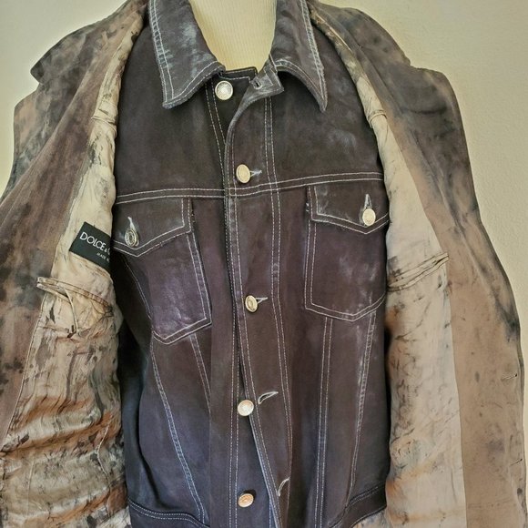 Dolce Gabbana blazer denim jacket 44 46 56 XL dyed gray black white beige pinup - Picture 3 of 11
